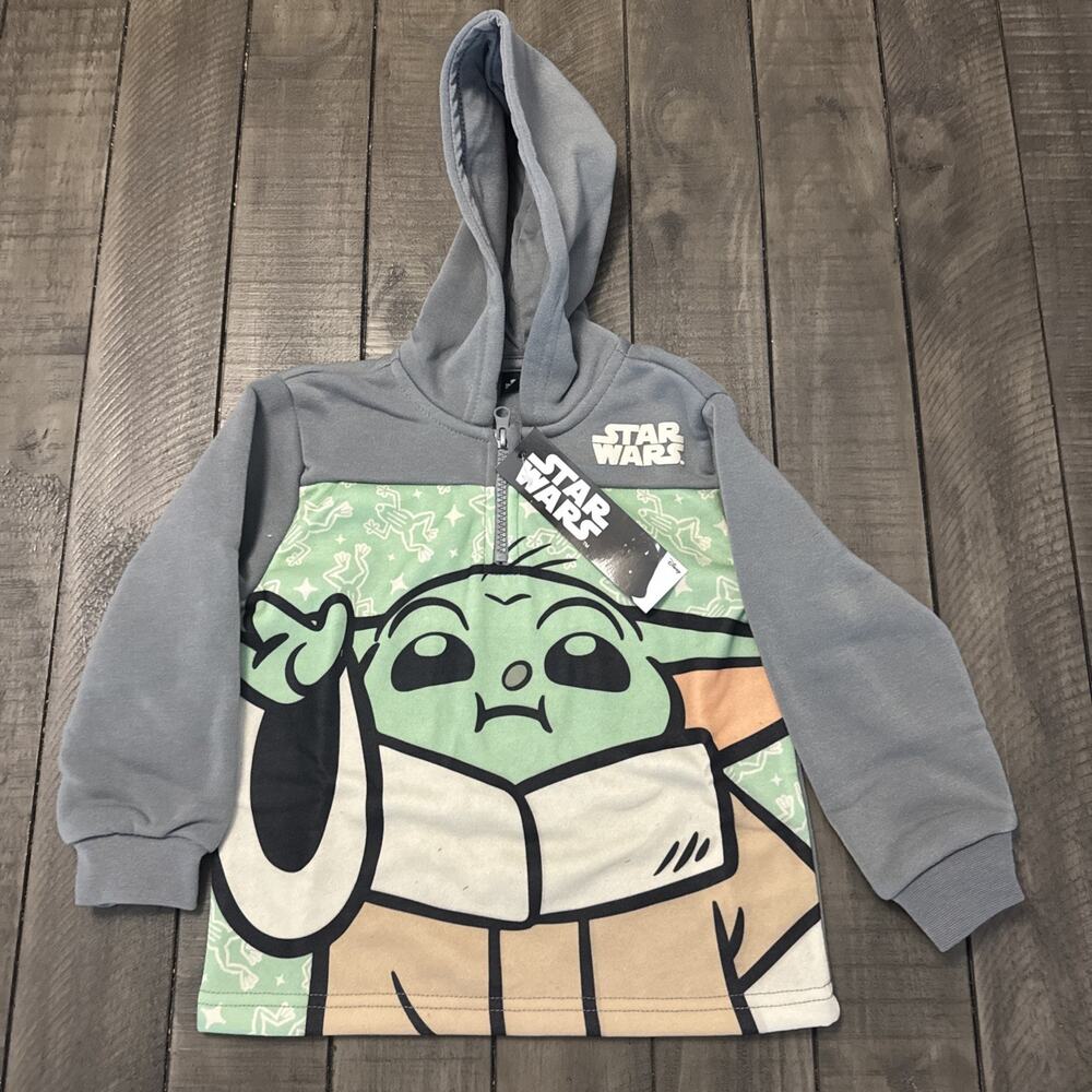 Star Wars Sweater Hoodie Baby Yoda Grogu Boys Size 3T New - Picture 1 of 4